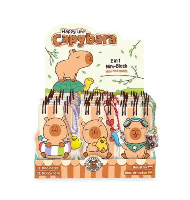 Spiralnotizblock Mini Capybara sortiert