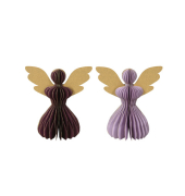 Weihnachtsfigur Engel violett Wabendesign sortiert