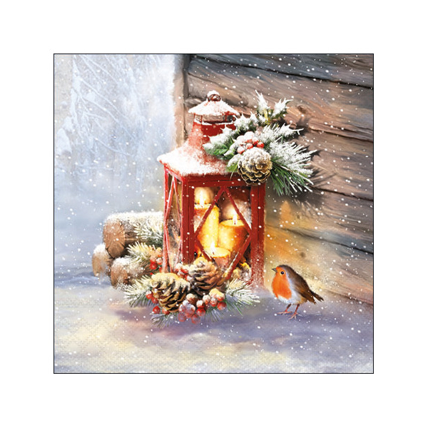 8712159171365 - WeihnMotivserviette 25x25cm Robin 8712159171365 20 Stück