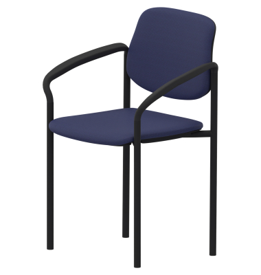 Besucherstuhl STYL ARM, blau / schwarz, mit Armlehnen, 4-Fu&szlig;-Gestell