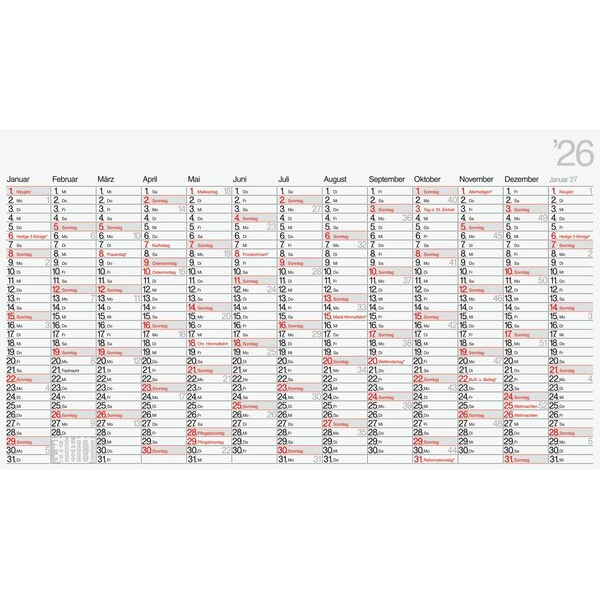 4003273792418 - Plakatkalender 7033690006 young design XL 13 Monate   1 Seite bis Januar (Folgejahr) 790x1390mm 4003273792418 Baier und Schne