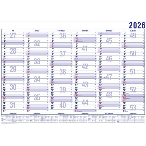 4021819220010 -  Tafelkalender 22000  (A5 21cmx148cm) 4021819220010 GÜSS Kalender
