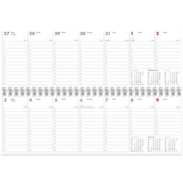 4021819598102 - Querkalender 30x10cm 1 Woche Seite Kalendarium 2023