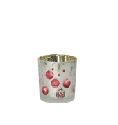 Weihn.Windlicht Kugeln Glas rot-grün