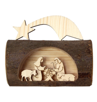 Krippe Baumstamm braun