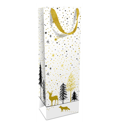 Geschenktasche 1684-25523, Weihnachten, mit Trageband, &bdquo;Modern Wintertime&ldquo;, 12cm x 36cm