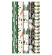 Geschenkpapier 33053 5A5220, Weihnachten Natural Twist, 70cm x 2m, mehrfarbig