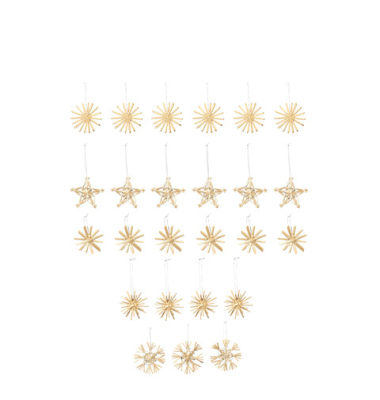 Baumbehang Strohstern 25ST wei&szlig;-natur