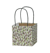 Geschenktasche 671006012923, Weihnachten, mit Tragehenkel, Tannenb&auml;ume, 12cm x 12cm