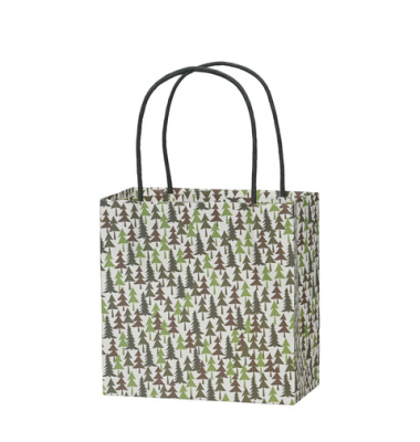 Weihn.Geschenktragetasche Bäume gn-braun