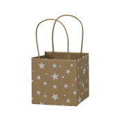 Geschenktasche 671008012200, Weihnachten, mit Tragehenkel, Sterne, 12cm x 12cm