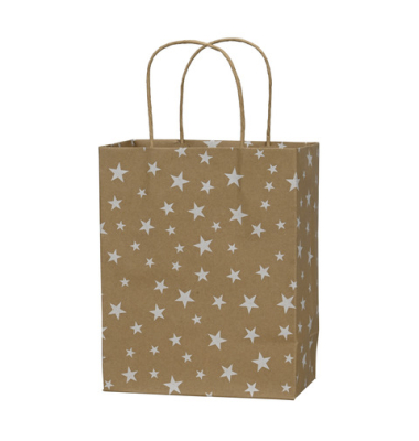 Weihn.Geschenktragetasche Sterne ws-natur