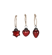 Weihn. Behang Glas rot sort