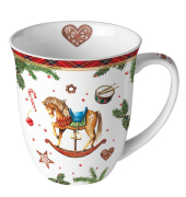 Weihn. Kaffeebecher 0,4l Schaukelpferd