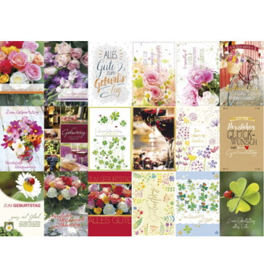 Geburtstagskarten Geburtstagskarte PBS51-00000 11,5x17 cm 115mm x 170mm (BxH) farbig sortiert