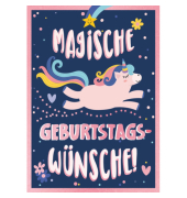 Geburtstagskarten B-2303 Einhorn bunt