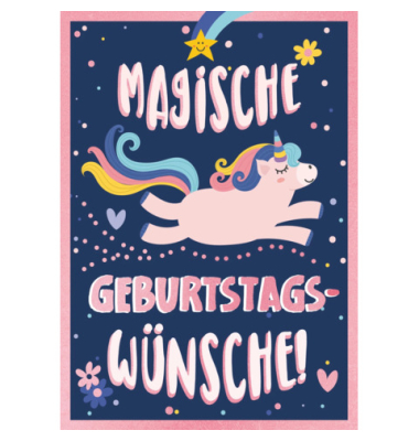 Geburtstagskarte Einhorn