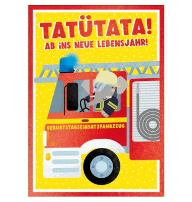 Geburtstagskarten B-2304 Feuerwehr bunt