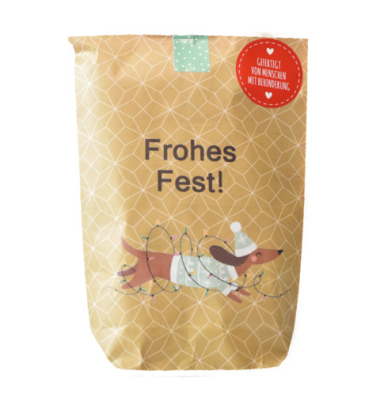 Wundert&uuml;te 63735 , "Frohes Fest Dackel", 14x22cm (BxL), in Papiert&uuml;te