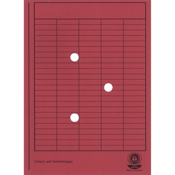 4018924822031 - Umlaufmappe aus Karton 250g mit Gitterdruck + Schaulöchern rot 4018924822031 HEAD