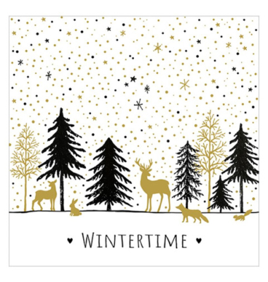 Weihnachtsservietten Atelier 1111-25523, mehrfarbig / Modern Wintertime, 3-lagig, 33x33cm