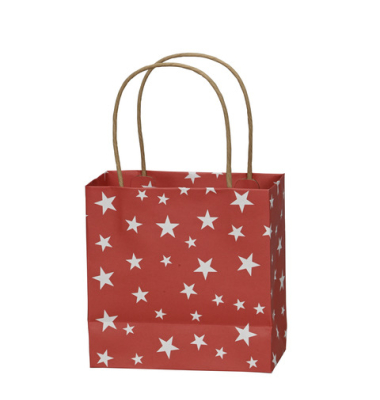 Geschenktasche 671014016449, Weihnachten, mit Tragehenkel, Sterne, 16cm x 16cm