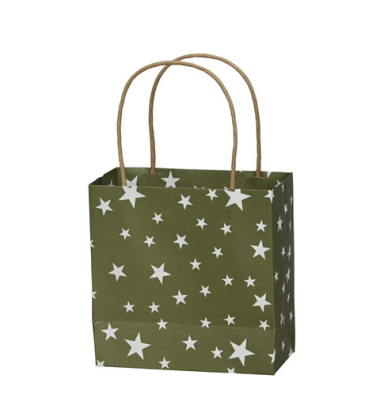 Weihn.Geschenktragetasche Sterne gn-weiß Weihn.Geschenktragetasche Sterne gn-weiß