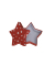 Weihn.Geschenkkarton Sternenform rt-wei&szlig;