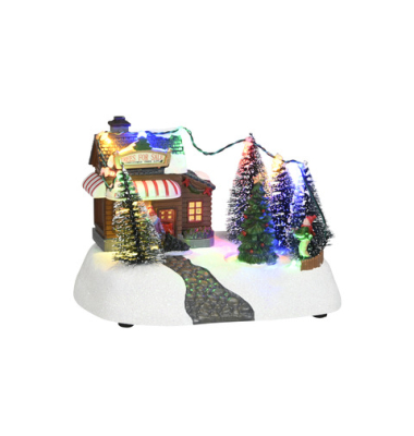 Winterlandschaft Tannenbaumverkauf bunt Winterlandschaft Tannenbaumverkauf bunt