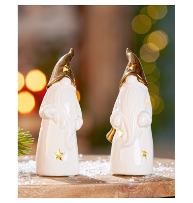 Weihn.Figur Santa LED weiß