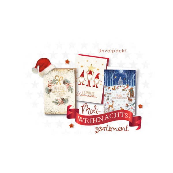 60 Stück Eulzer Weihnachtskarte midi sortiert 9004546555087 Eulzer