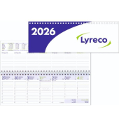 Schreibtischquerkalender LY-TQ-128, 1 Woche / 2 Seiten, 30x10cm (300x100mm), 2026