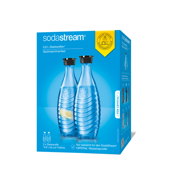 8718309250942 - SodaStream DuoPack Glaskaraffe (2 x 615 ml Glasflasche) für SodaStream Chrystel und Penguin