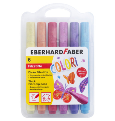 Faserschreiberetui 6ST Colori Glitter