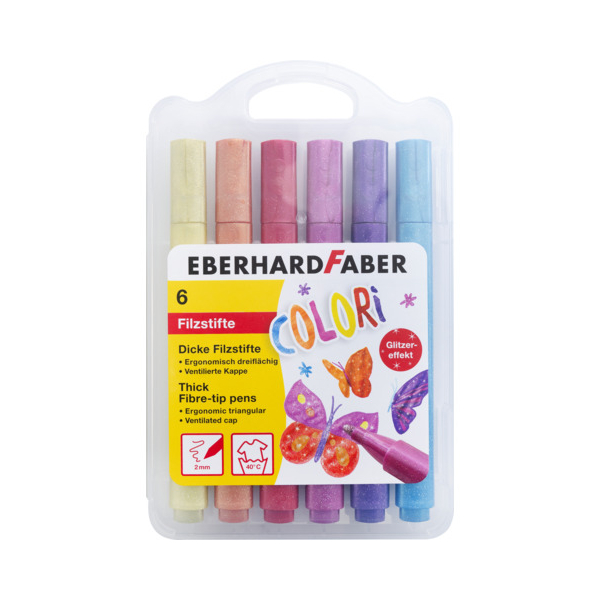 Eberhard Faber Faserschreiberetui 6ST Colori Glitter 4087205512145 Eberhard Faber 6 Stück