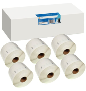 Etikettenrolle Vorteilspack, 32 x 57 mm, kompatibel zu Dymo 11354S0722540, schwarz auf weiß, 6 Rollen