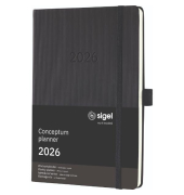 Buchkalender C2619, Conceptum, schwarz, 1 Woche / 2 Seiten, 14,8x21,3cm (ca. A5), 2026