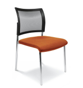 Besucherstuhl LAS VEGAS, orange / chrom, ohne Armlehnen, 4-Fuß-Gestell