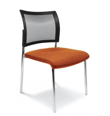 Besucherstuhl LAS VEGAS, orange / chrom, ohne Armlehnen, 4-Fuß-Gestell