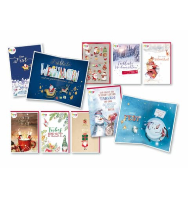 Weihnachtskarte Pop up sortiert