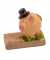 Glücksbringer Schwein auf Holztafel