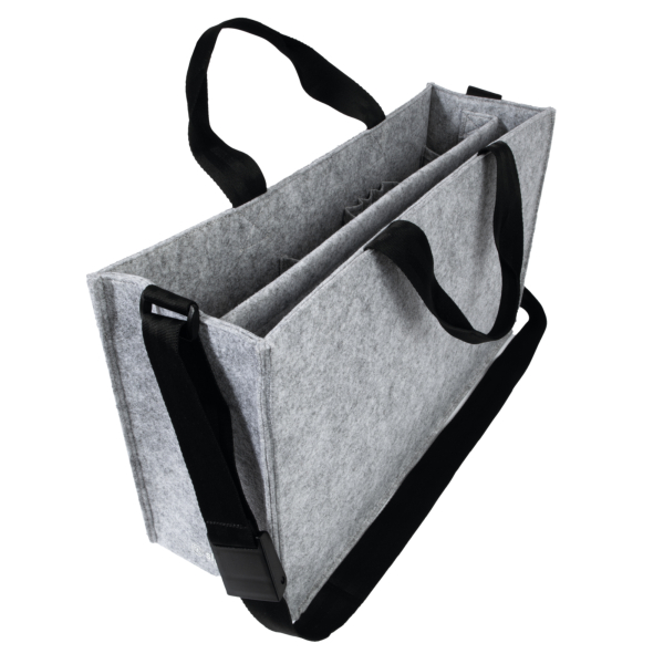 4004360769306 - Laptoptasche Desk Sharing Bag Classic L für Laptops bis 173″ 2 große und 5 kleine Fächer Tragegriffe Schultergurt Kunstfilz hellgrau