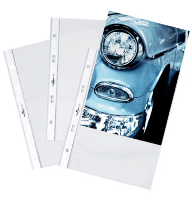 Prospekth&uuml;llen PREMIUM QUALITY 265119 dokumentenecht, mit Lochrandverst&auml;rkung, A5 glasklar glatt, oben offen, 0,06mm