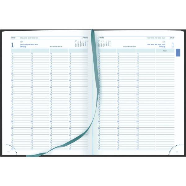 4021819580640 - Buchkalender 58064 Planungsbuch schwarz 1 Tag   2 Seiten 21x297cm (A4) 2025 4021819580640 Güss