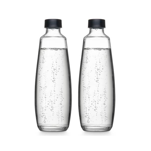8719128118369 - SodaStream Wassersprudler Flasche 2 Glas-Flaschen 1L Twinpack schwarz