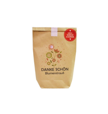 Wundert&uuml;te 63708 , "Danke sch&ouml;n Blumenstrau&szlig;", 14x22cm (BxL), in Papiert&uuml;te