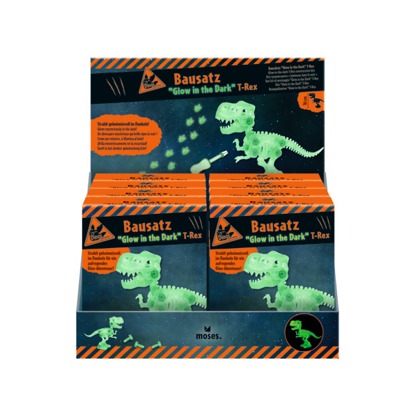 8 Stück Moses Dino Bausatz Glow in the Dark T-Rex 4033477402691 Moses