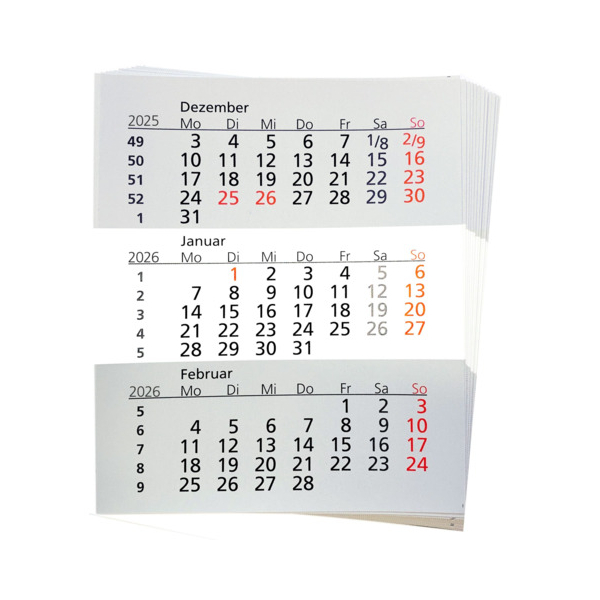 4021819550346 - Einlage für 3-Monatstischkalender 13x16cm Kalendarium 2023