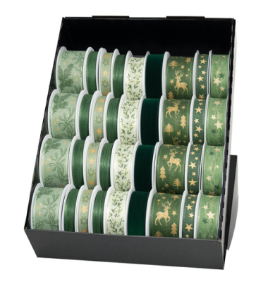 Weihn.Zierbandpräsenter 36-tlg. grün