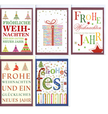 Weihnachtskarte 10 Er sort.Edle Schrift